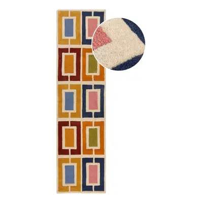 Ručně tkaný vlněný běhoun 60x230 cm Retro Blocks – Flair Rugs