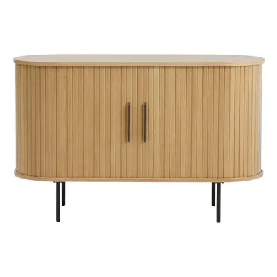 Komoda v dekoru dubu s posuvnými dveřmi v přírodní barvě 120x76x45 cm Nola – Unique Furniture