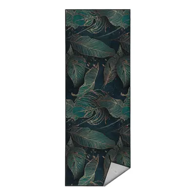 Pratelný běhoun v petrolejové barvě 80x200 cm Midnight Jungle – Mila Home