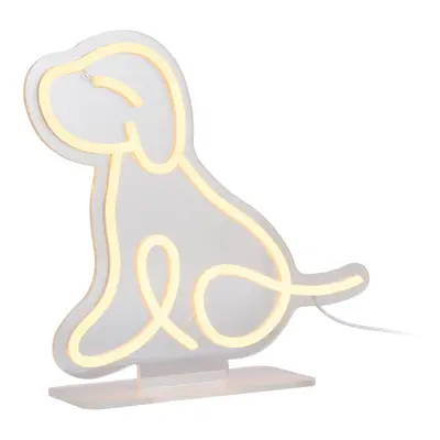 Žlutá LED neonová světelná dekorace 5 W Sitting Dog – Leitmotiv