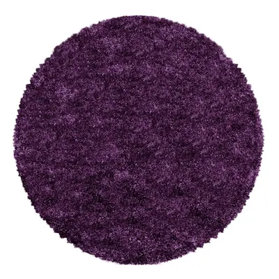 Tmavě fialový kulatý koberec ø 80 cm Fluffy – Ayyildiz Carpets