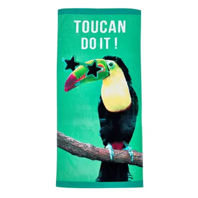 Zelená bavlněná plážová osuška 76x160 cm Toucan Do It – Catherine Lansfield