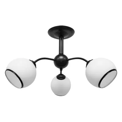 Černo-bílé stropní svítidlo se skleněným stínidlem 56x56 cm Marinen – Candellux Lighting