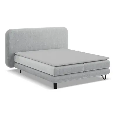 Světle šedá boxspring postel 140x200 cm Ilima – Makamii