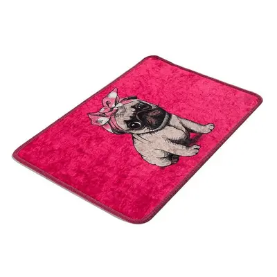 Růžová koupelnová předložka 40x60 cm Pink Pug – Foutastic