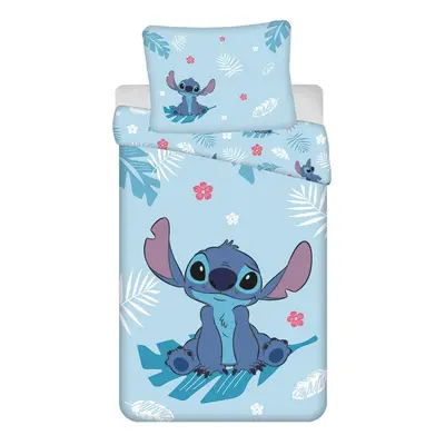 Modré bavlněné dětské povlečení na jednolůžko 140x200 cm Lilo and Stitch "Blue" – Jerry Fabrics