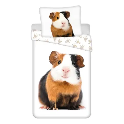 Bílé bavlněné dětské povlečení na jednolůžko 140x200 cm Guinea Pig – Jerry Fabrics