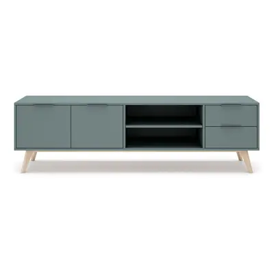 Zelenošedý TV stolek 180x53 cm Pisco – Marckeric