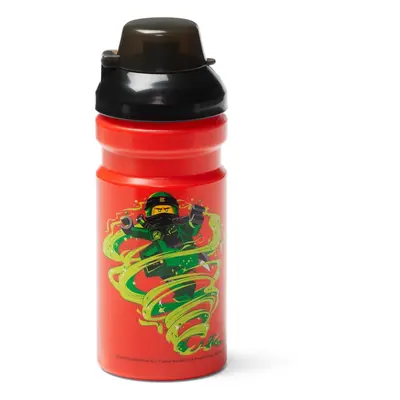 Červená lahev na vodu s černým víčkem LEGO® Ninjago, 390 ml