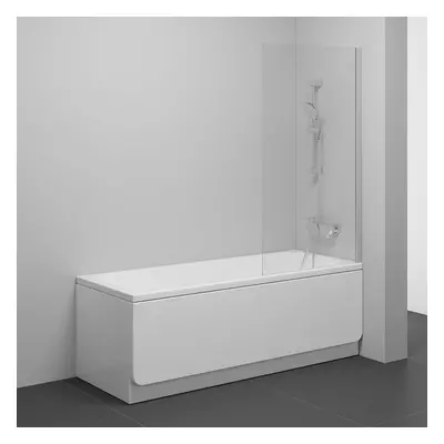 Ravak NVS1-80 satin+Transparent, vanová pevná stěna 80 cm, profi satin, čiré sklo