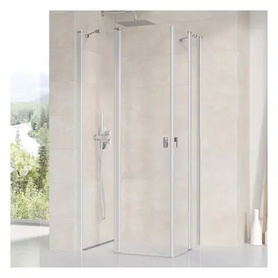 Ravak CHROME CRV2 - 120 satin+Transparent, otevírací sprchové dveře 120 cm - pro vytvoření rohov