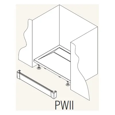 Ronal PWII12004 Přední panel hliníkový rovný vaničku 120 x 9,5 cm - bílý (Sanswiss)