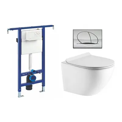 Liv-Fluidmaster Wc set Ring Core podmítková nádrž do bytového jádra, rimless mísa, sedátko a tla