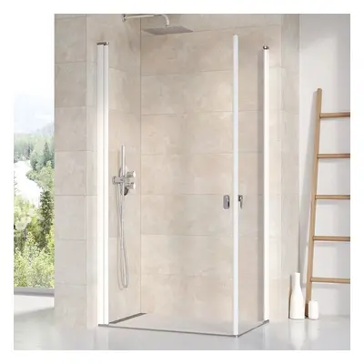 Ravak CHROME CRV1 - 80 white+Transparent, otevírací sprchové dveře 80 cm - pro vytvoření rohovéh