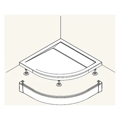 Ronal PWIR5510004 Přední panel hliníkový pro čtvrtkruhovou vaničku 100×100x9,5 cm - bílý (Sanswi