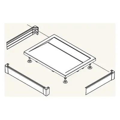 Ronal PWIU801208004 Panel hliníkový tvaru U pro vaničku 80 x 120 x 80 x 9,5 cm - bílý (Sanswiss)