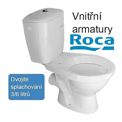 Eco produkty Kombinovaný klozet EP - vodorovný, vybavený armaturami Roca