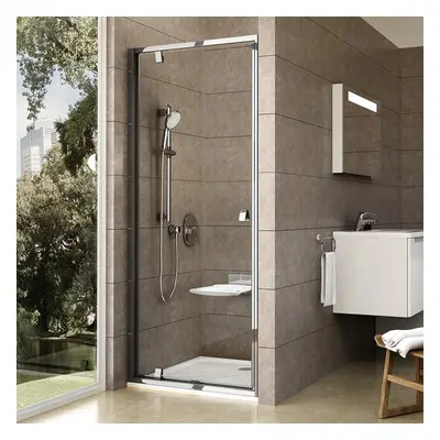 Ravak PIVOT PDOP1 - 90 BRIGHT ALU/TRANSPARENT sprchové otočné dveře 90 cm, lesklý rám, čiré sklo