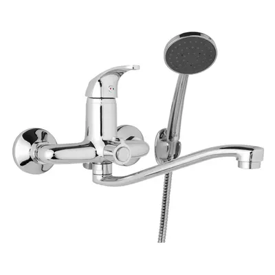 JB Sanitary SLIM A10 39 21 - Nástěnná umyvadlová a sprchová baterie 150 mm, otočný přepínač v tě