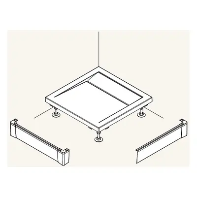 Ronal PWIL09012004 Rohový panel hliníkový pro vaničku 90 x 120 x 9,5 cm - bílý (Sanswiss)