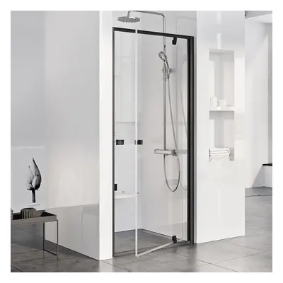 Ravak PIVOT PDOP1 - 90 BLACK/TRANSPARENT sprchové otočné dveře 90 cm, černý rám, čiré sklo