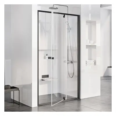 Ravak PIVOT PDOP2 - 100 BLACK/TRANSPARENT sprchové otočné dveře 100 cm, černý rám, čiré sklo