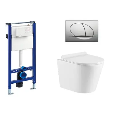 Liv-Fluidmaster Wc set Ring II Gips podmítková nádrž do sádrokartonu, mísa, sedátko a lesk. chro