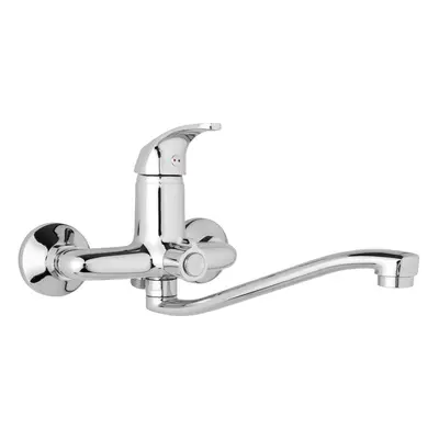 JB Sanitary SLIM A10 39 20 - Nástěnná umyvadlová a sprchová baterie 150 mm, otočný přepínač v tě