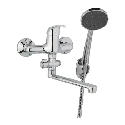 JB Sanitary Slim A10 37 01 - Nástěnná umyvadlová a sprchová baterie 150 mm, otočný přepínač, s p