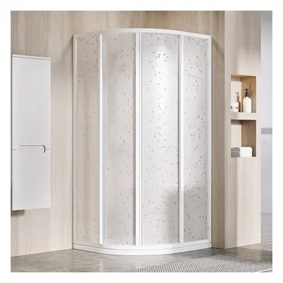 Ravak Supernova SKCP4-90 195 bílá+pearl, čtvrtkruhový sprchový kout 90 x 90 cm - rám BÍLÝ, výplň