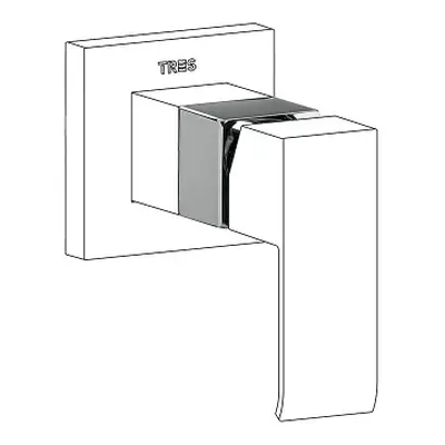 Tres CUADRO-TRES 10617710 Nástavec pro vestavěnou jednopákovou sprchu - lesklý chrom
