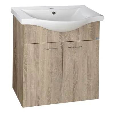 Aqualine KERAMIA FRESH umyvadlová skříňka 60,6x74x34cm, dub platin