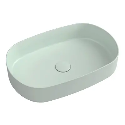 Isvea INFINITY OVAL keramické umyvadlo na desku, 55x36cm, zelená mint