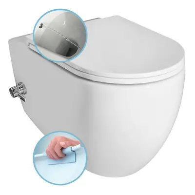 Isvea INFINITY CLEANWASH závěsná WC mísa Rimless, integrovaný ventil a bidet. sprška, 36,5x53cm,