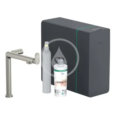 Hansgrohe 76810800 - Dřezová baterie, SodaSystem, sBox, vzhled nerezu