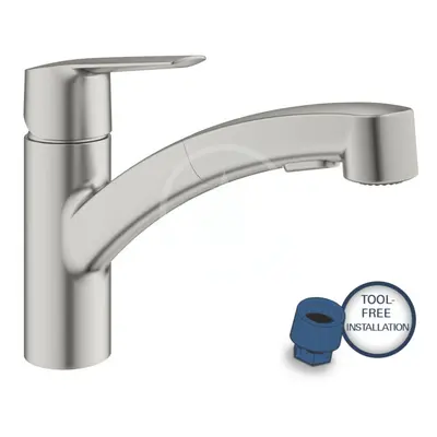 Grohe 30531DC1 - Dřezová baterie s výsuvnou sprškou, supersteel