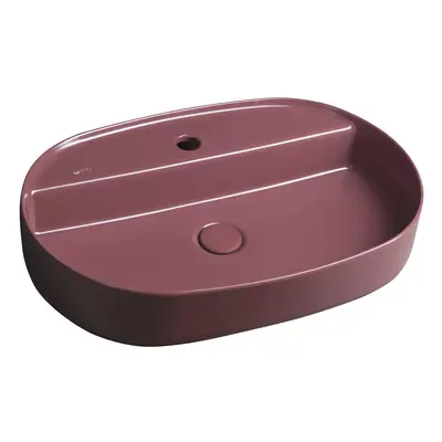 Isvea INFINITY OVAL keramické umyvadlo na desku, 60x40cm, maroon red