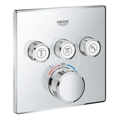 Grohe 29126000 - Termostatická baterie pod omítku, 3 ventily, chrom