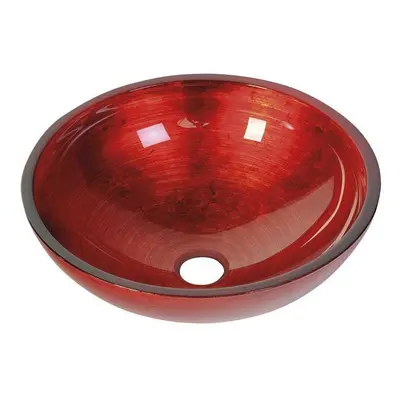 Sapho MURANO ROSSO IMPERO skleněné umyvadlo na desku, průměr 40cm, červená