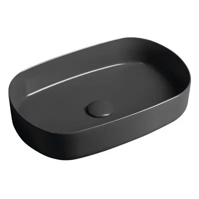 Isvea INFINITY OVAL keramické umyvadlo na desku, 55x36cm, antracit