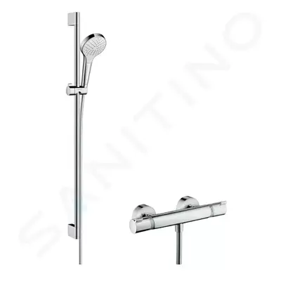 Hansgrohe 27014400 - Sprchový set Vario s termostatem, 3 proudy, sprchová tyč 90 cm, bílá/chrom