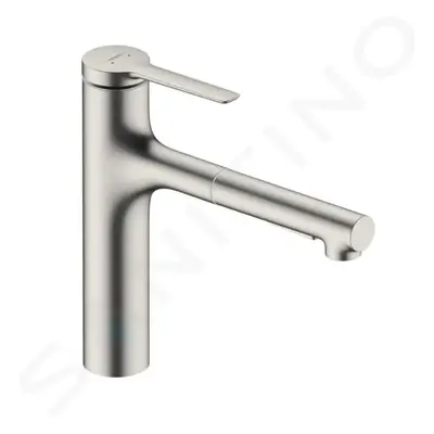 Hansgrohe 74801800 - Dřezová baterie 160, s výsuvnou sprškou s přepínačem, vzhled nerezu