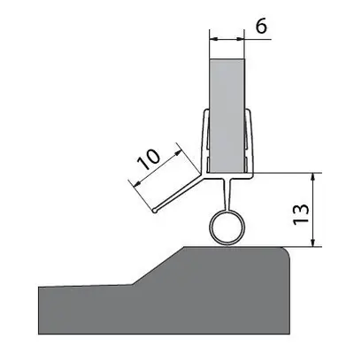 Polysan Těsnění na dveře (okapnička) na 6mm sklo, 1000mm