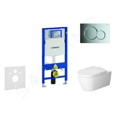 Geberit 111.300.00.5 NM2 - Modul pro závěsné WC s tlačítkem Sigma01, lesklý chrom + Duravit ME b