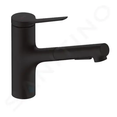 Hansgrohe 74803670 - Dřezová baterie 150, s výsuvnou sprškou, sBox lite, matná černá