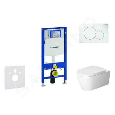 Geberit 111.300.00.5 NM1 - Modul pro závěsné WC s tlačítkem Sigma01, alpská bílá + Duravit ME by