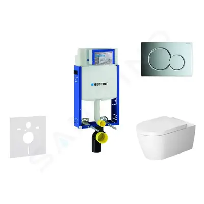 Geberit 110.302.00.5 NM2 - Modul pro závěsné WC s tlačítkem Sigma01, lesklý chrom + Duravit ME b