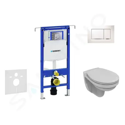 Geberit 111.355.00.5 NB5 - Set předstěnové instalace, klozetu a sedátka Villeroy & Boch, tlačítk