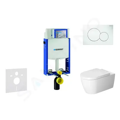 Geberit 110.302.00.5 NM1 - Modul pro závěsné WC s tlačítkem Sigma01, alpská bílá + Duravit ME by