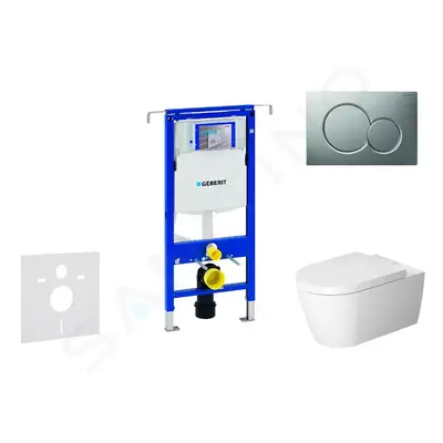 Geberit 111.355.00.5 NM3 - Modul pro závěsné WC s tlačítkem Sigma01, matný chrom + Duravit ME by